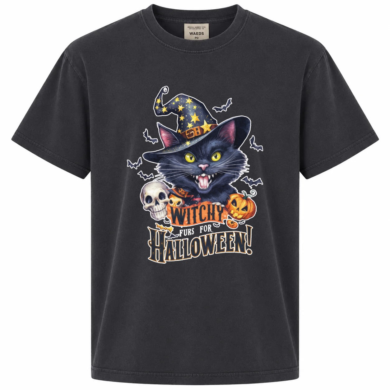 Witchy Furs for Halloween Black Cat Graphic Tee