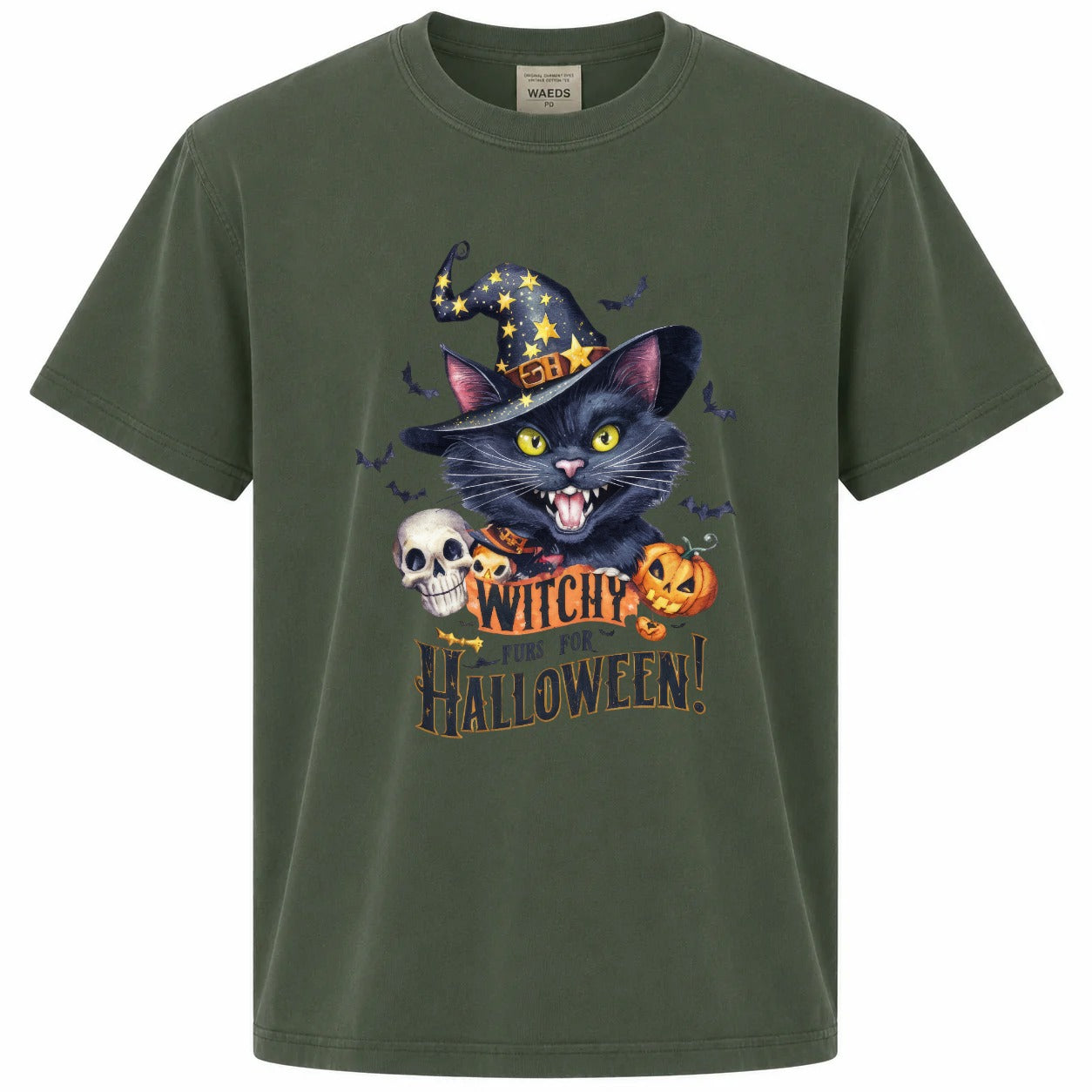 Witchy Furs for Halloween Black Cat Graphic Tee