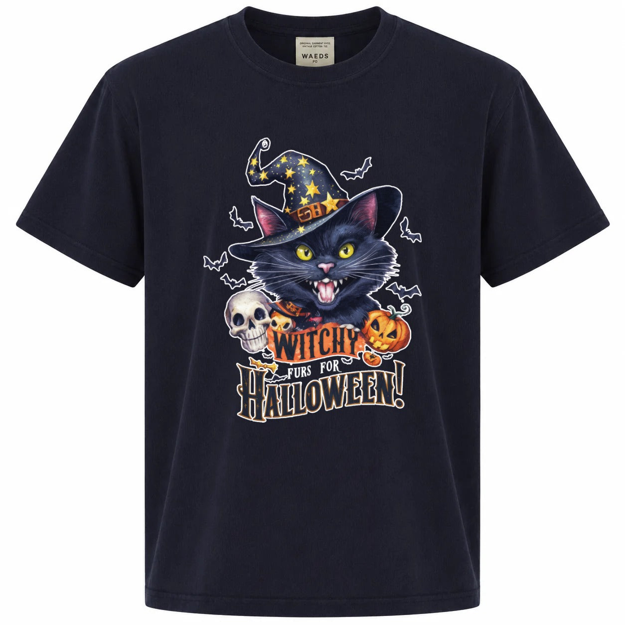 Witchy Furs for Halloween Black Cat Graphic Tee