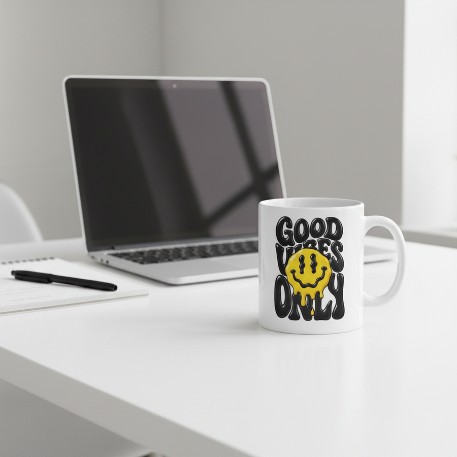 Good Vibes Only Office Desk Mockup 1:1