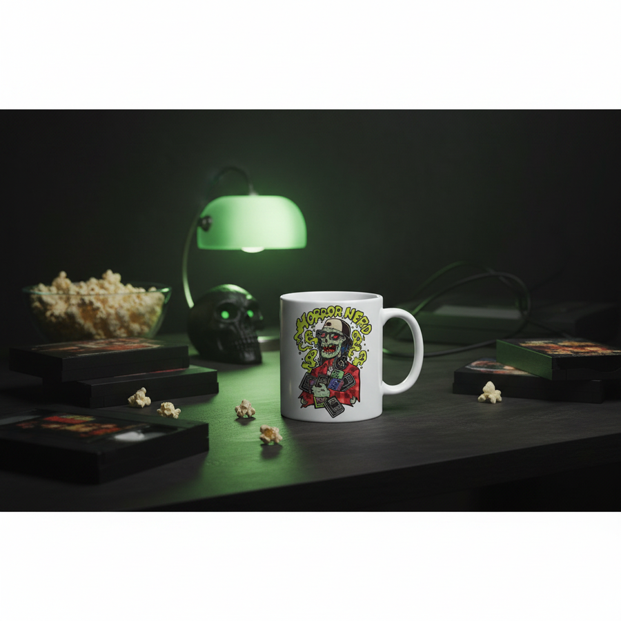 Horror Nerd Graphic Mug – Lifestyle Mockup