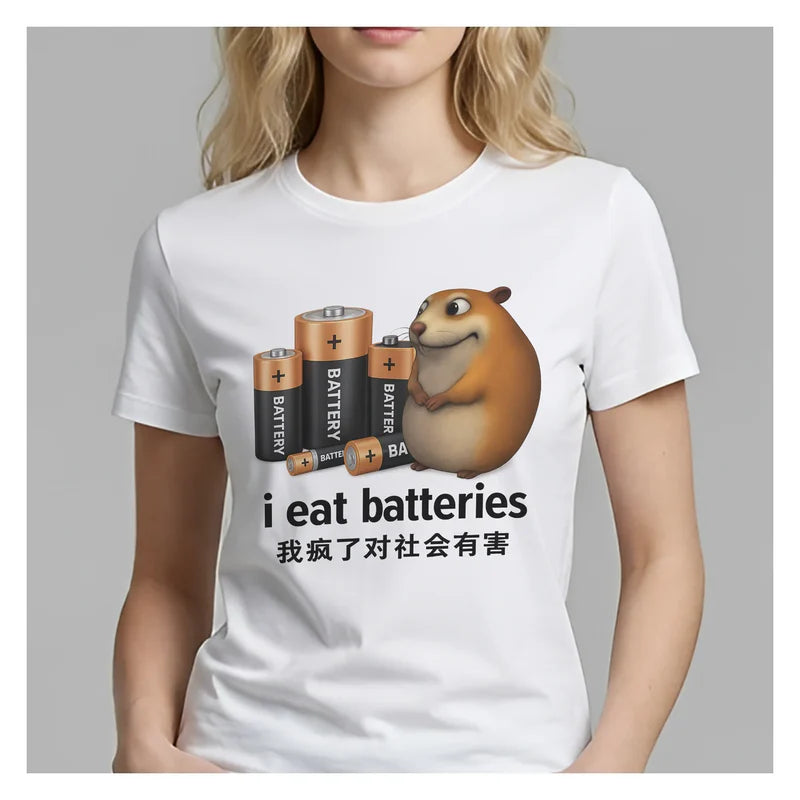 Mockup I eat batteries T-Shirt