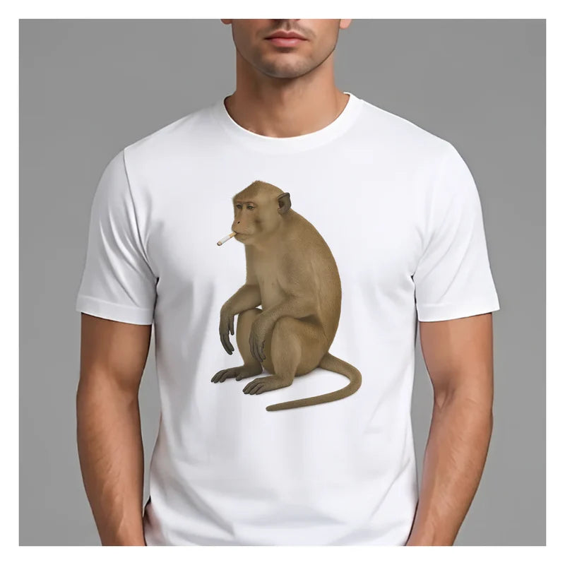 Mockup Monkey Smoking T-Shirt