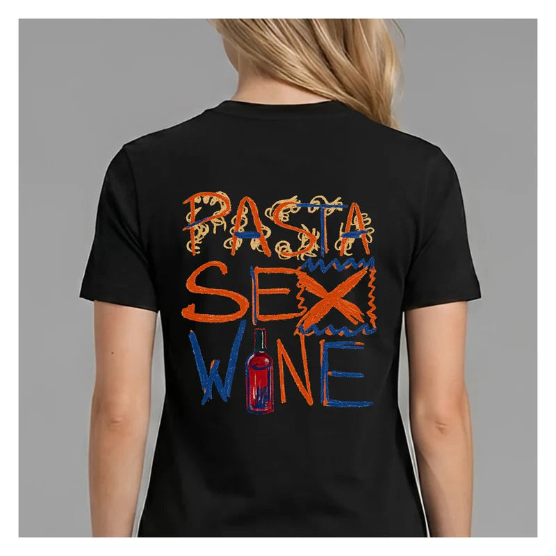 Pasta Sex Wine – Funny Graphic Tee | ANDUVU