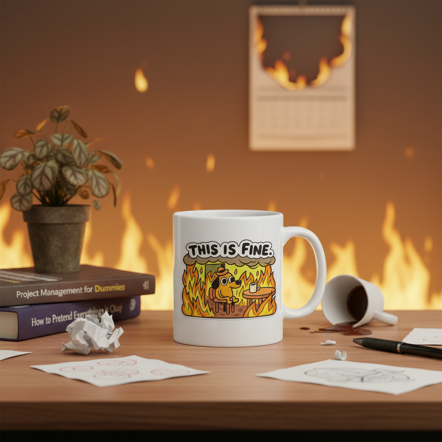 This Is Fine Mug Mockup 1:1